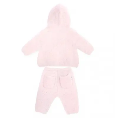 Baby Hoodie and Pants Set Solid Pink