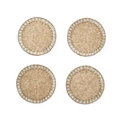 Bevel Gold/Silver Coasters, Set of Four