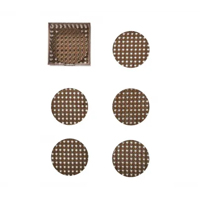 Reed Brown Coaster Set of 6 in a Caddy