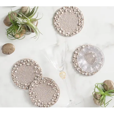 Zen Gray & Taupe Coasters Set of 4 in a Gift Bag