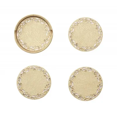 Bejeweled Gold/Crystal Coasters, Set Of 4