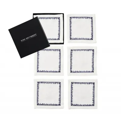 Filament White/Navy Cocktail Napkins, Set of Six