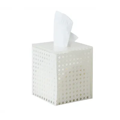 Reed White Tissue Box