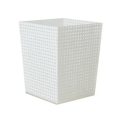 Reed White Waste Basket