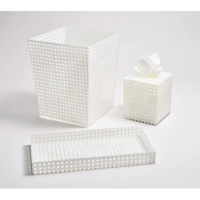 Reed White Waste Basket