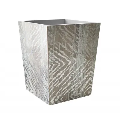 Zebra Gray/Silver Waste Basket