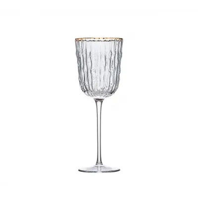Bamboo Clear & Gold Wine Glass Set of 4