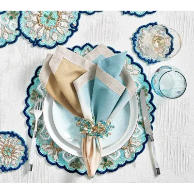 Dip Dye Natural/Seafoam Napkin
