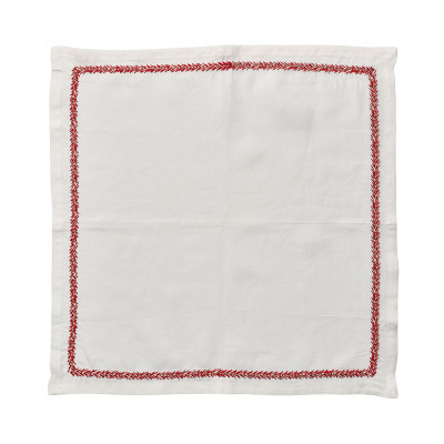 Jardin White/Coral Napkin