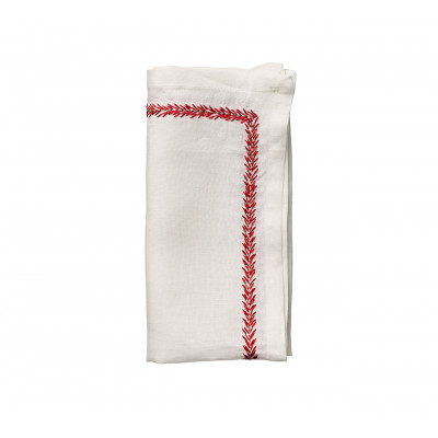 Jardin White/Coral Napkin