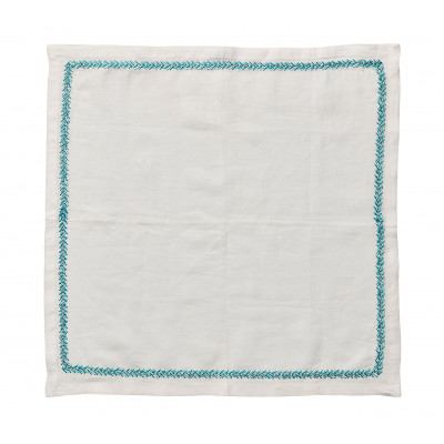 Jardin White/Turquoise Napkin