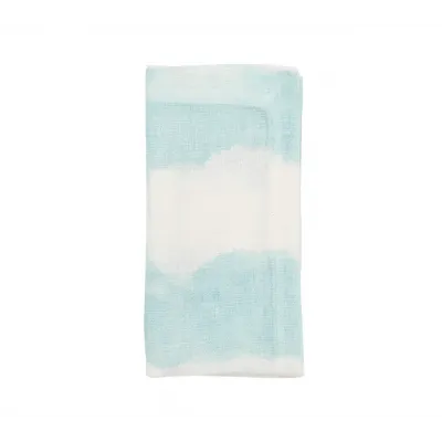 Watercolor Stripe White & Seafoam Napkin Set of 4