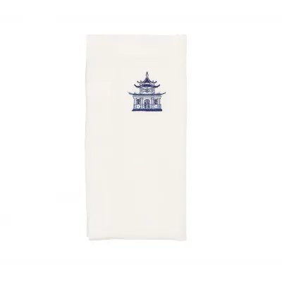 Pagoda White & Blue Napkin