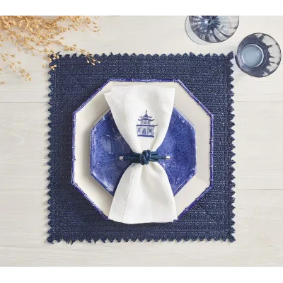 Pagoda White & Blue Napkin