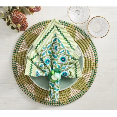 Majorelle White, Blue & Green Napkin Set of 4