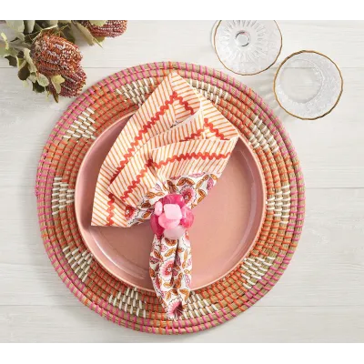 Majorelle White, Pink & Orange Napkin Set of 4