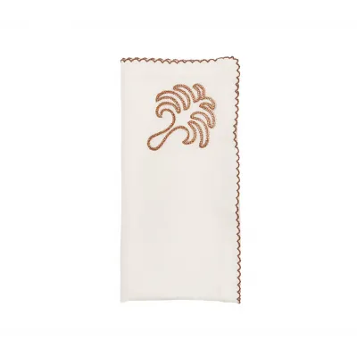 Royal Palm White & Brown Napkin Set of 4