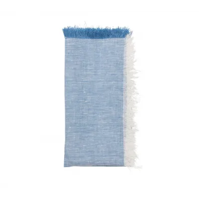 Chambray Fringe Blue Napkin Set of 4