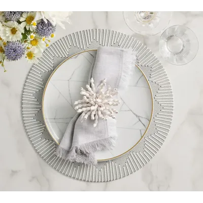 Chambray Fringe Gray Napkin Set of 4