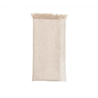 Chambray Fringe Natural Napkin Set of 4