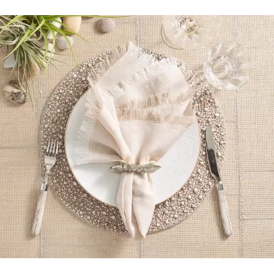 Chambray Fringe Natural Napkin Set of 4