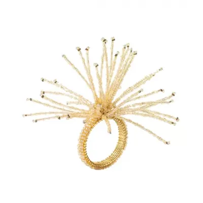 Spider Bead Burst Champagne Napkin Rings