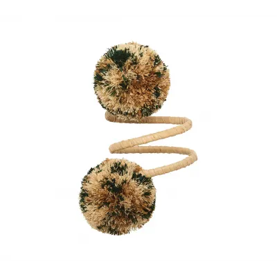 Casbah Natural & Green Napkin Ring Set of 4