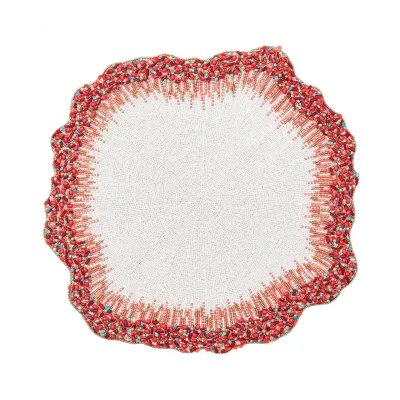 Reef Chic White, Coral & Turquoise Placemat Set of 2