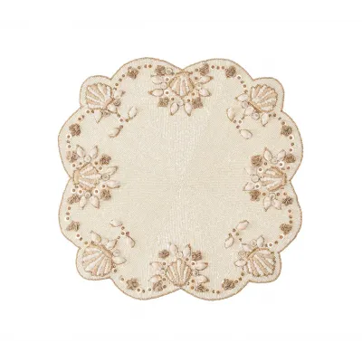 Beachcomber Natural, Ivory & Gold Placemat Set of 2