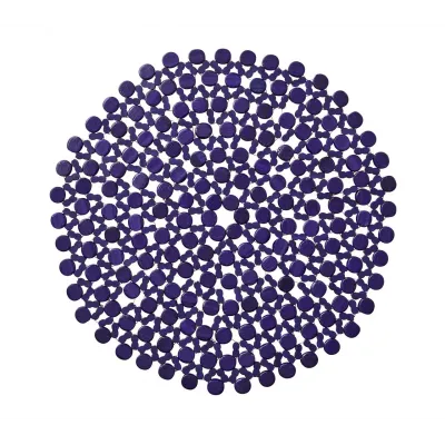Round Bamboo Navy Placemat