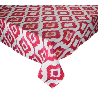 Watercolor Ikat 53" x 109" Tablecloth in Fuchsia