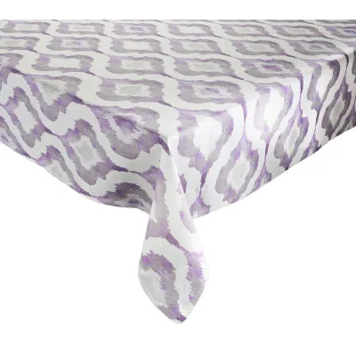 Watercolor Ikat 54 x 110 Gray/Lilac Tablecloth