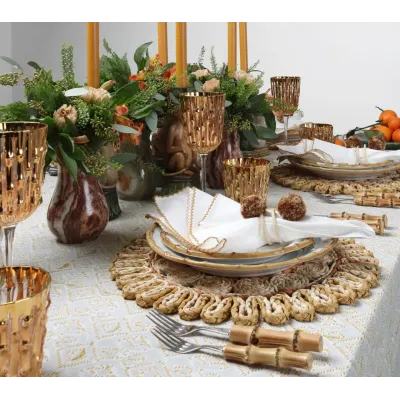 Alfresco Natural & Gray Tablecloth