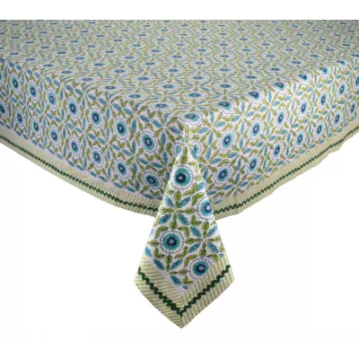 Majorelle White, Blue & Green Tablecloth
