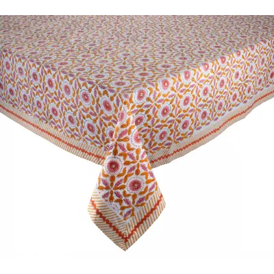 Majorelle White, Pink & Orange Tablecloth