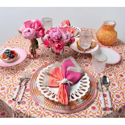 Majorelle White, Pink & Orange Tablecloth