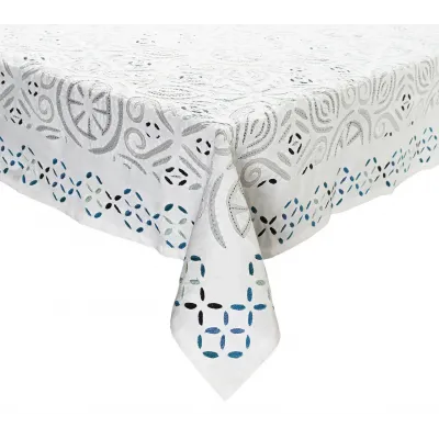 Malta White & Blue Tablecloth