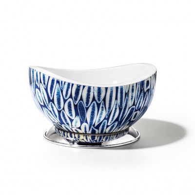 Blue Almendro With Base Accent Bowl 6.7'' X 6.7'' X 4.3''