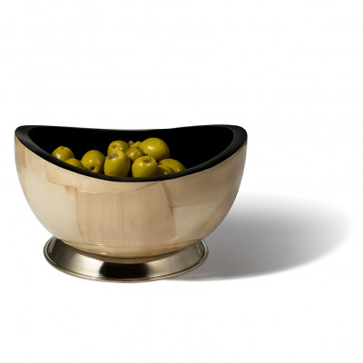 Burl Veneer With Base Accent Bowl 6.7'' X 6.7'' X 4.3''