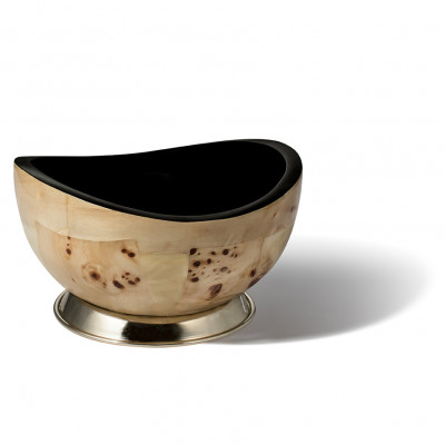 Burl Veneer With Base Accent Bowl 6.7'' X 6.7'' X 4.3''