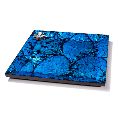 Mother of Pearl Blue Accent Tray 7.9'' X 7.9'' X 1.3''