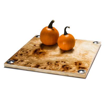 Burl Veneer Large Serving Boards 13.8'' X 13.8'' X 0.9''