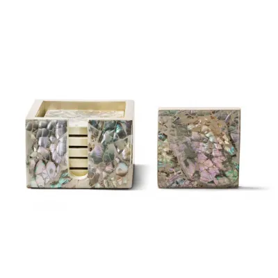 Mother of Pearl Natural Coaster Set 4.7" X 4.7" X 3.5"