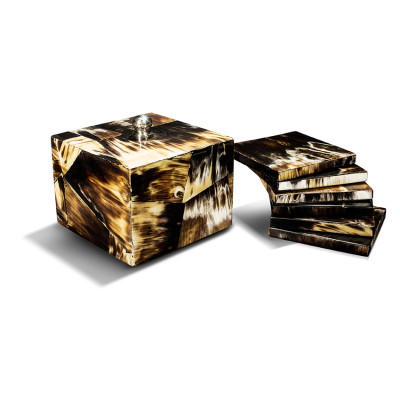 Horn Luxe Box Set Coaster Set 6.1'' X 6.1'' X 5.7''