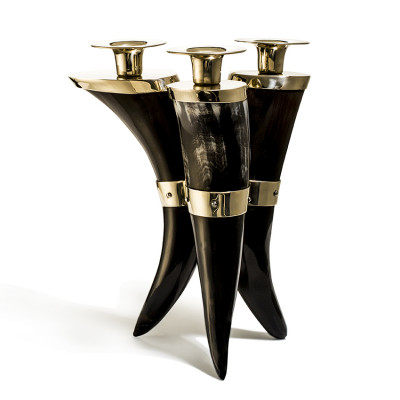 Triple Horn Candle Holder 9.4'' X 9.4'' X 9.4''