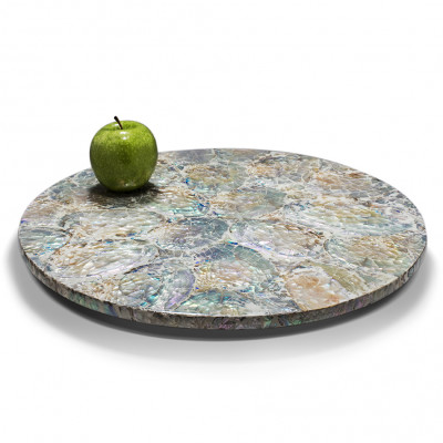 Mother of Pearl Natural Revolving Tray 15.7" X 1.5"