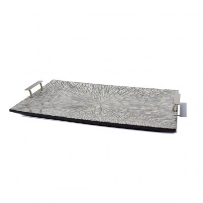 Gray Almendro Serving Tray 20.5'' X 14.2'' X 3.3''