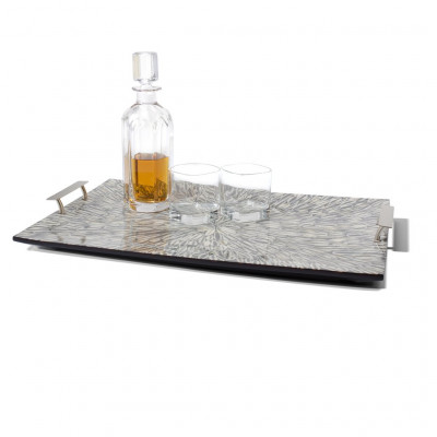 Gray Almendro Serving Tray 20.5'' X 14.2'' X 3.3''