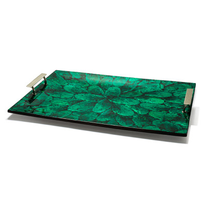 Mother of Pearl Green Serving Tray 20.5'' X 14.2'' X 3.3''