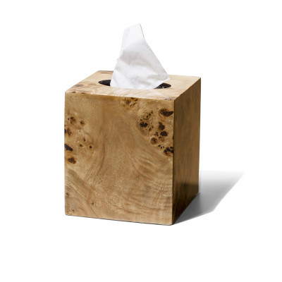 Burl Veneer Tissue Box 5.9" x 5.9" x 6.0"